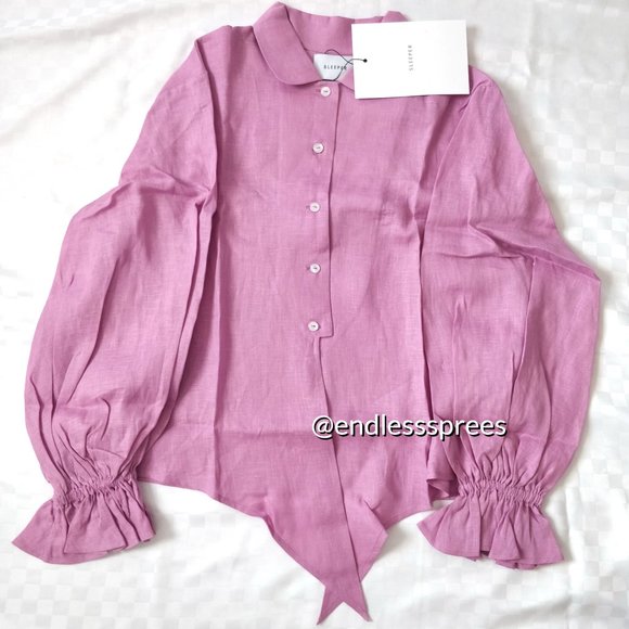 Sleeper Rumba Linen Lounge 2 Piece Suit in Pink - Picture 4 of 8